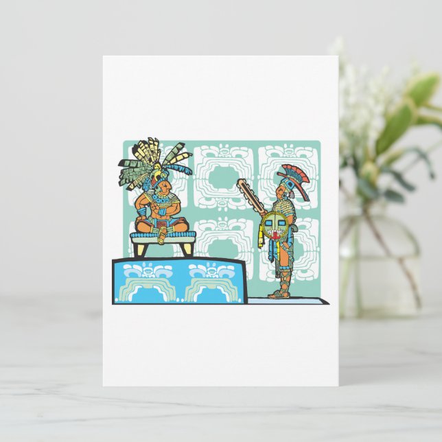 Forntida Maya-kung och krigare Inbjudningar (Stående Fram)