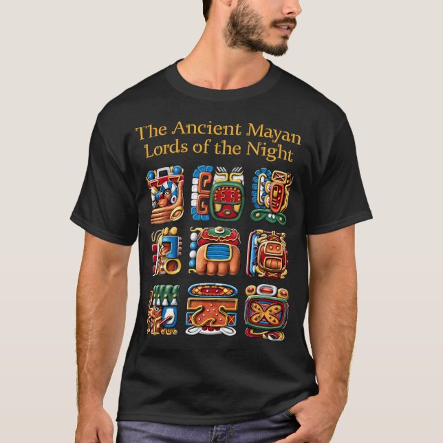 Forntida Mayaglyfer T Shirt (Framsida)