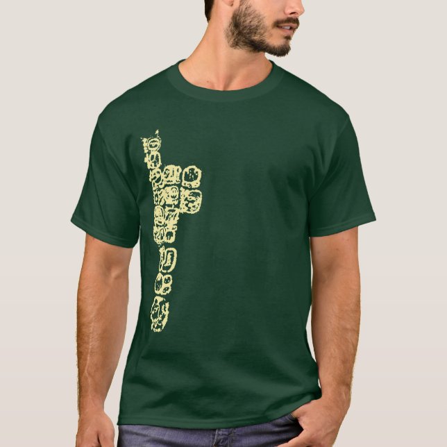Forntida Mayan Hieroglyphsskjorta T-shirt (Framsida)