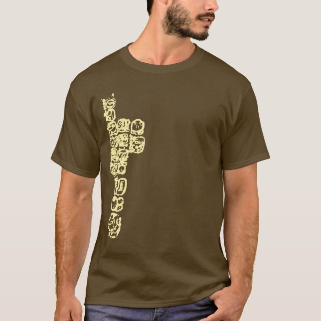 Forntida Mayan Hieroglyphsskjorta T Shirt (Framsida)