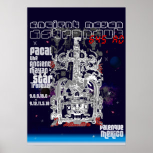 Forntida Mayan utrymmeastronaut Pakal Poster