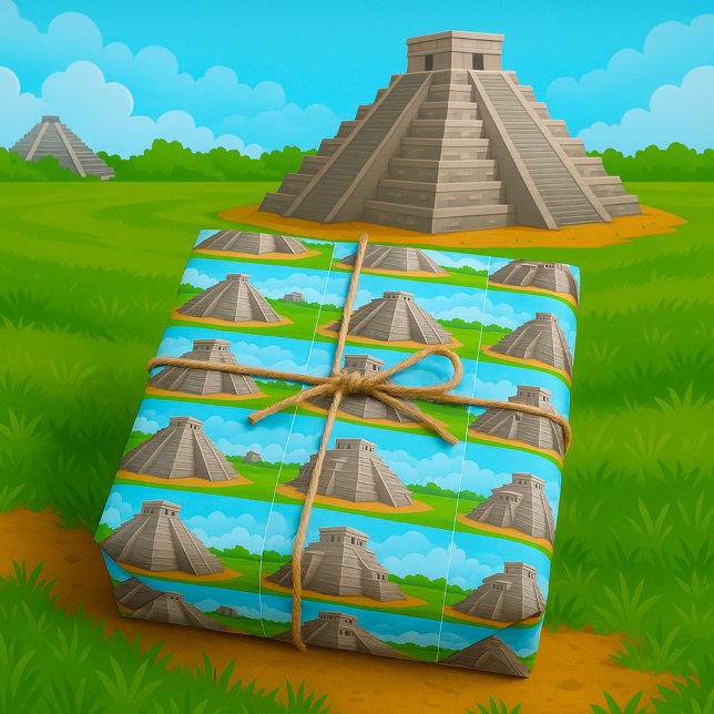 Forntida Mayatempel Chichen Itza-pyramiden Presentpapper (Skapare uppladdad)