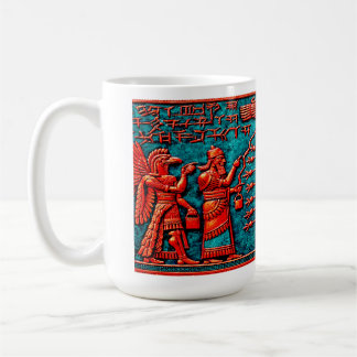 Forntida mesopotamisk helig träd kaffemugg