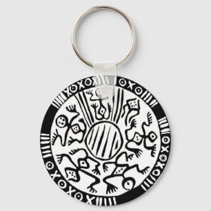 Forntida mexicansk design Keychain Nyckelring