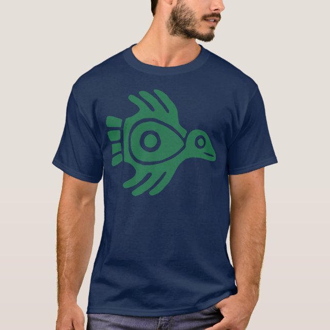 Forntida mexicansk fågelT-tröjagrönt T Shirt (Framsida)