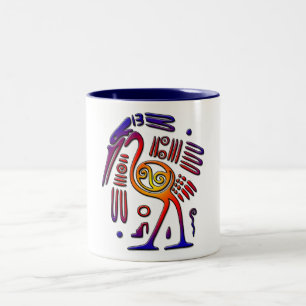 Forntida Mexico design Två-Tonad Mugg