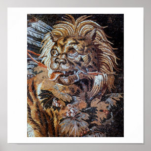 Forntida mosaik för vintage (Pompei) Poster