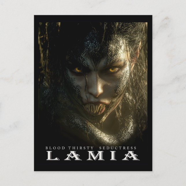 Forntida odjur och varelser: LAMIA vykort (Framsida)