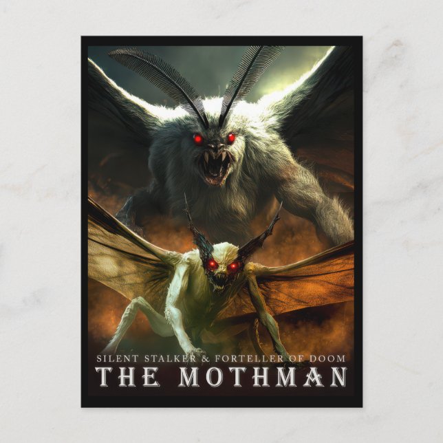 Forntida odjur och varelser: Mothman vykort (Framsida)