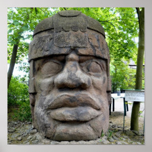 Forntida Olmec huvud! Poster