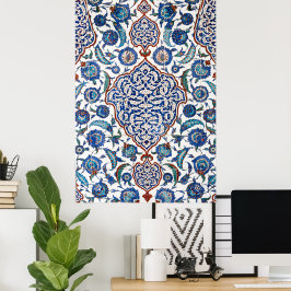 Forntida ottisk blom- Iznik Poster