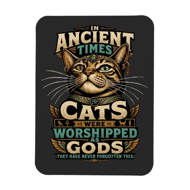 Forntida randig kattattityd magnet (Vertikal)