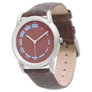 Forntida röda blå Mayafolkets siffror minimalistis Armbandsur