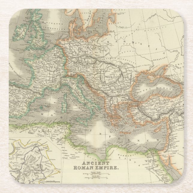 Forntida romerskt välde underlägg papper kvadrat (Framsidan)