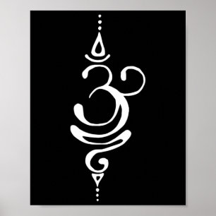 Forntida Sanskrit Andas Om-symbol Yoga Buddhism M Poster