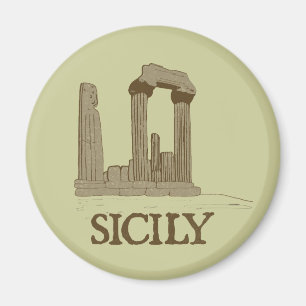 Forntida Sicilien Agrigento Ruiner Magnet
