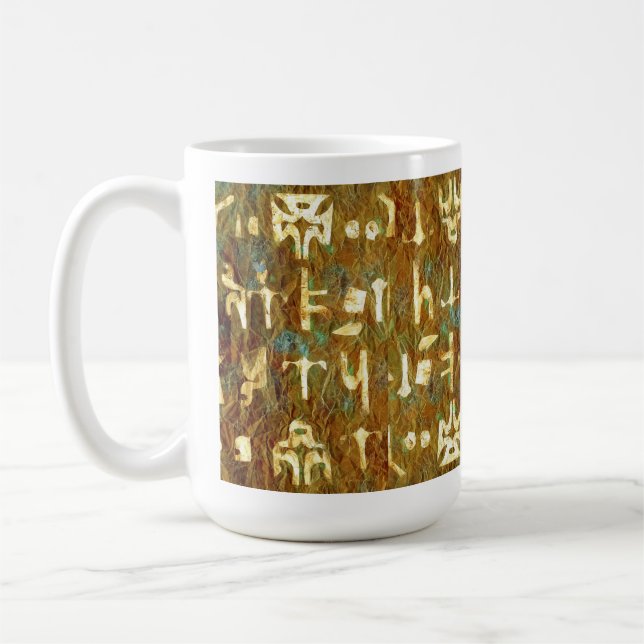 Forntida signal abstrakt geometrisk kaffemugg (Vänster)