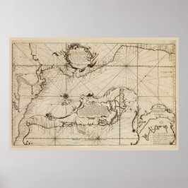 Forntida sjökarta över Stilla havet Poster