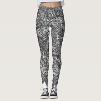 Forntida skönhetsvart en vit leggings