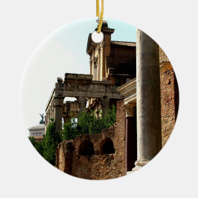 Forntida stad julgransprydnad keramik (Framsidan)