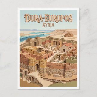 Forntida staden Dura-Europos Syrien Vykort