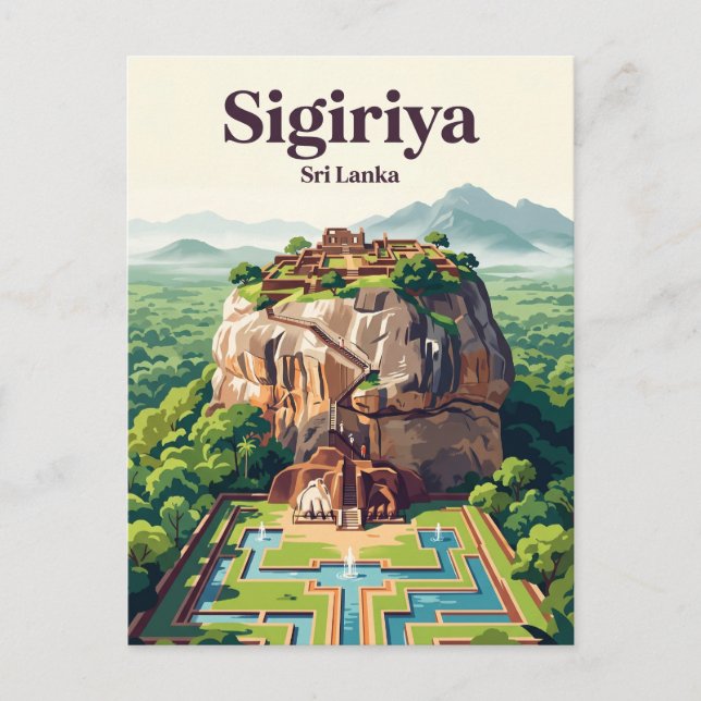 Forntida staden Sigiriya Sri Lanka Vykort (Framsida)