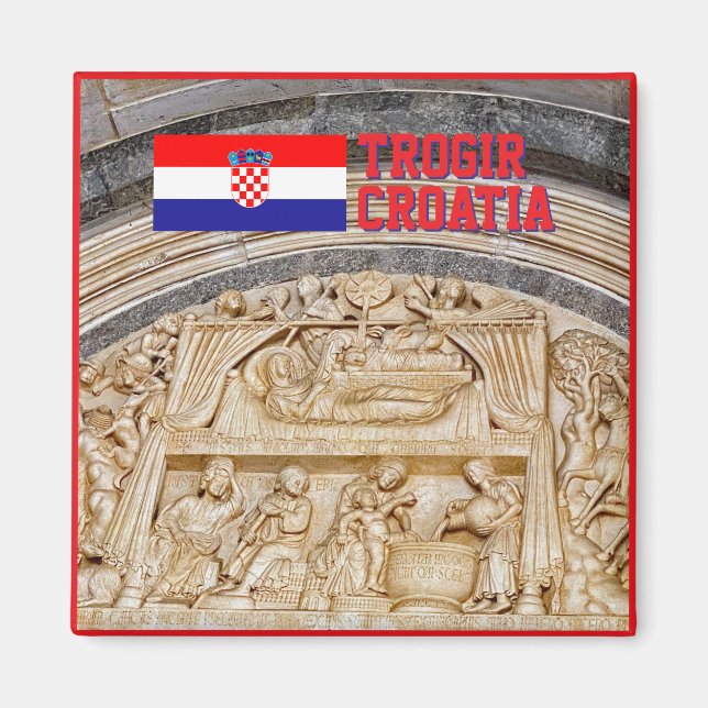 Forntida staden Trogir i Kroatien, resa Magnet (Framsidan)