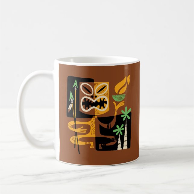 Forntida Stamritualer: Man med eld och spjut Kaffemugg (Vänster)