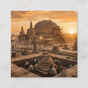 Forntida Stupa Kulturarv Historiskt Landskaps Kons Fyrkantigt Visitkort