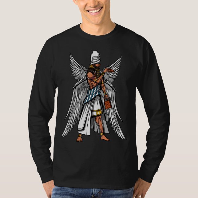 Forntida Sumerian kung för främmande Anunnaki gud T Shirt (Framsida)
