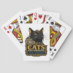 Forntida Svart Katt Attityd Casinokort