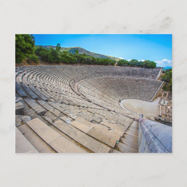 forntida teater i Epidaurus, Argolis, Grekland Vykort (Framsida)