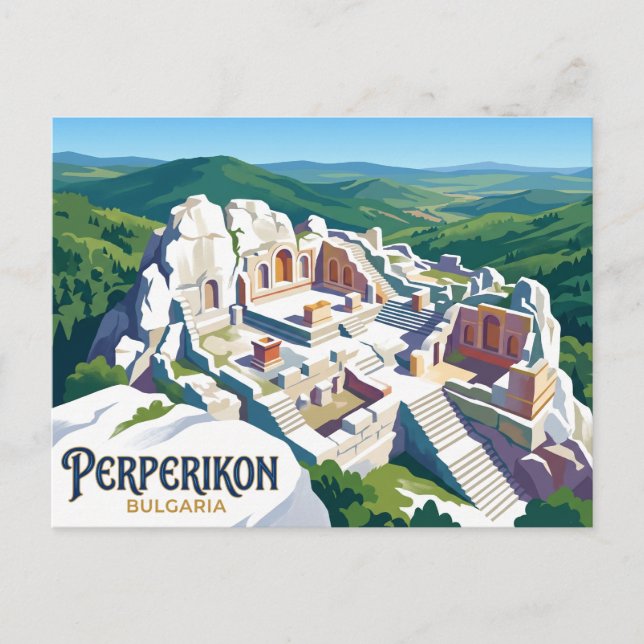 Forntida thrakiska staden Perperikon Bulgarien Vykort (Framsida)