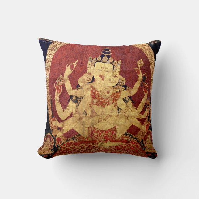 Forntida tibetan Tapestry Kudde (Framsida)