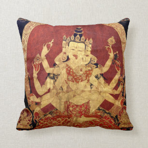 Forntida tibetan Tapestry Kudde