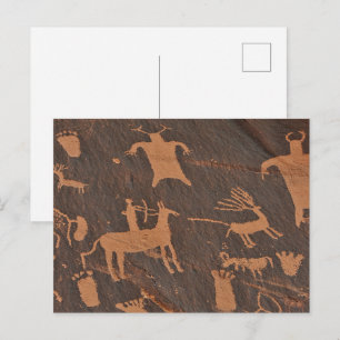 Forntida tidningsberg Petroglyfer Indianer Vykort