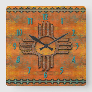 Forntida Zia Fyrkantig Klocka