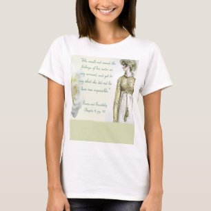 Förnuft och känslasystercitationstecken tee shirt