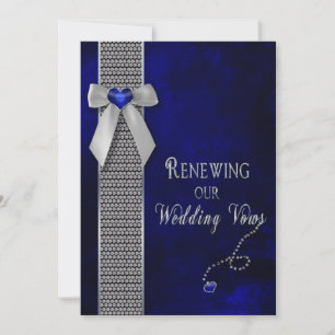 Förnya Bröllop Vows-inbjudningar, obolt Blue Inbjudningar