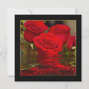 Förnya Bröllop Vows - Red Romantic Ro/inbjudan Inbjudningar