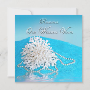 FÖRNYA VOWS-INVITATION-BRÖLLOP-SEA-SNÄCKA/BEACH INBJUDNINGAR