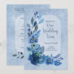 Förnya Wed Vows-inbjudan Ro i Blå skuggor Inbjudningar