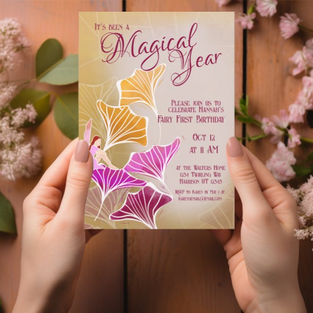 Förnyad Fairy First Magic Birthday Inbjudningar (Skapare uppladdad)