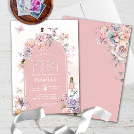 Förnyad Garden Älvors Fairy First Birthday Inbjudningar