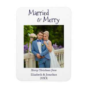 Förnyad Helgdag, gift och merry, minimalistiskt Magnet