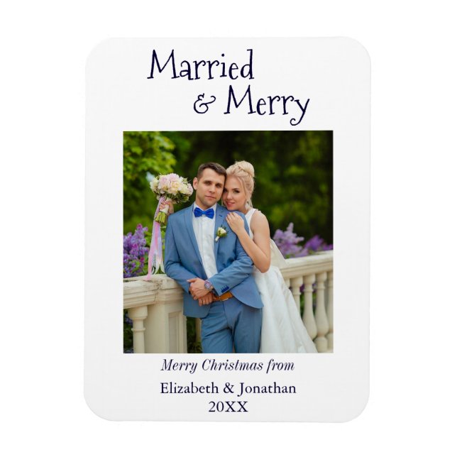 Förnyad Helgdag, gift och merry, minimalistiskt Magnet (Vertikal)