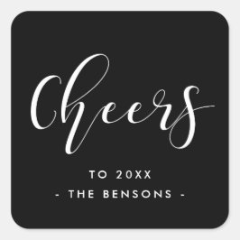 Förnyad kalligrafi av nyårsmodell för Elegant Fyrkantigt Klistermärke