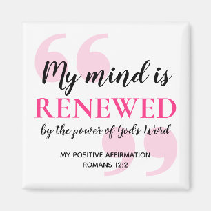 FÖRNYAD MIND Positiv kristen bekräftelse Magnet