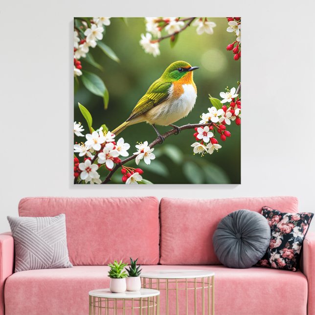 Förnyande födelse av Blommar Canvastryck (Insitu (Vardagsrum))