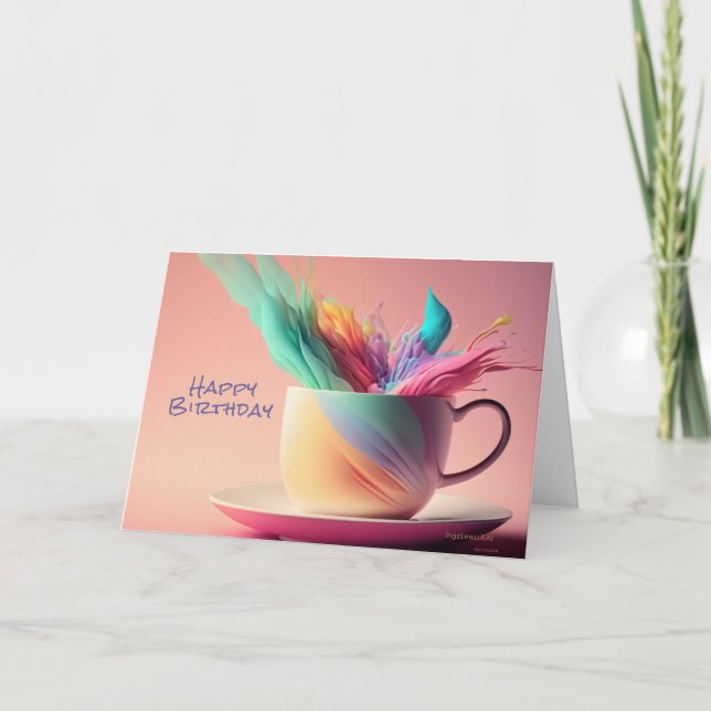 Förnyande födelsedag - pastellkort för Fantasy-Rol Kort (Framsida)